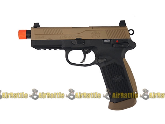 200508BT FN Herstal FNX-45 Tactical Airsoft GBB Pistol ( Black Frame Tan Slide )