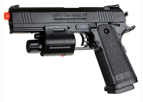 OPS Tactical 45 cal Spring Airsoft Pistol w/ Laser and Flashlight