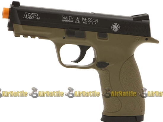 Smith & Wesson CO2 M&P 40 Metal Airsoft Gun S&W Liceansed Pistol ( Dark Earth / Black )