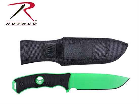3919 Rothco Fixed Blade Green Zombie Knife