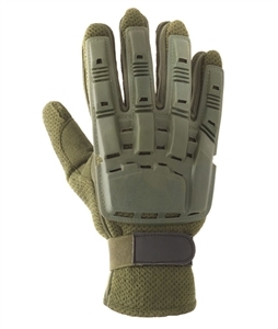 48580 V-Tac Full Finger Polymer Armored Tactical Gloves OD Green Small