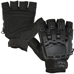 48641 V-Tac Half Finger Polymer Armored Tactical Gloves Black Medium Large