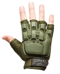 48696 V-Tac Half Finger Polymer Armored Tactical Gloves OD Green Small X-Small