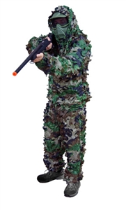 Adult Airsoft 2-Piece Camouflage Ghillie Suit ( Woodland )