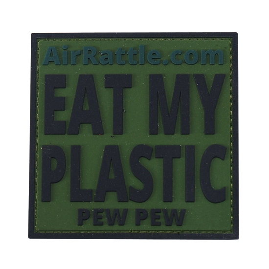 AirRattle.com PVC Eat My Plastic Velcro Patch ( OD Green )