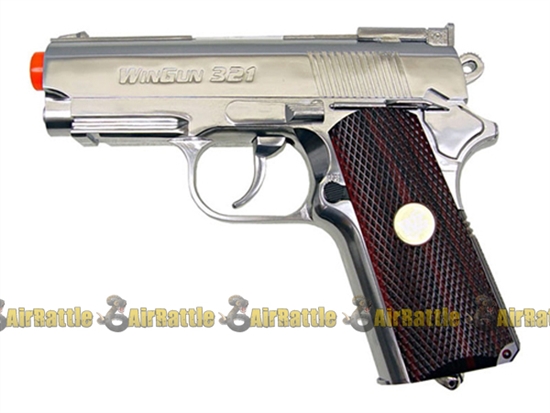 WG Full Metal CO2 Non-Blowback 1911 Tac RIS Compact Airsoft Pistol ( Silver )