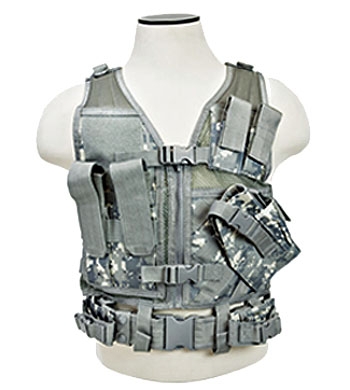 NcStar Children's Tactical Cross Draw Zip-Up Vest and Belt w/ Pistol Holster, & Pouches ( Digital Camo )