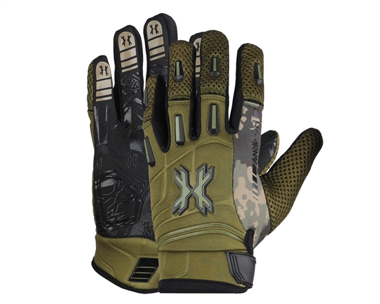 HK Army Full Finger Hardline Tactical Airsoft Gloves - Olive HSTL Camo