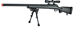 550 FPS Full Metal M24 Bolt Action Sniper Rifle Airsoft Gun w/ ( Scope & Bipod Package )