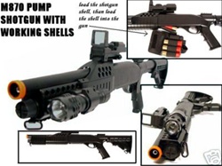 AGM M870 Pump Action Shotgun W/ Tactical Kit Airsoft Gun Hop Up Rifle