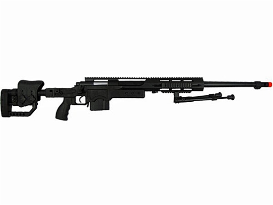 WELL MB4411 Metal Bolt Action Airsoft Sniper Rifle ( Black w/ Bipod )