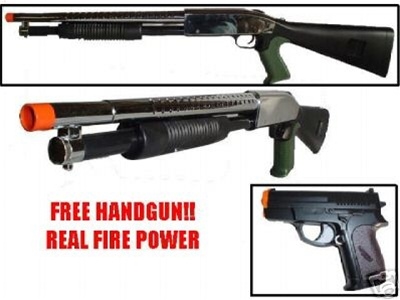 M3 Airsoft Pump Shotgun with FREE Pistol Spring Action Guns