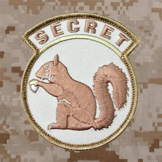 Mil-Spec Monkey Secret Squirrel Velcro Patch ( Desert )