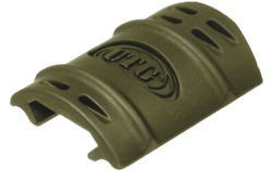 Custom UTG Rubber Rail Guards with Flexible Adjustment - Dozen/Pack, OD Green RB-HP12G-A