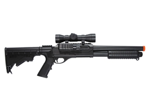 TSD M47D2 Spring Pump Action Airsoft Shotgun w/ Pistol Grip & Tactical Accessories