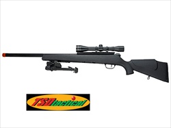 TSD Tactical SuperX-9 Airsoft Sniper Rifle Black OPS Bolt Action W/ Metal Bi-Pod & Scope