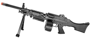 508B Mini Support Machine Gun Spring Action Airsoft Rifle w/ Drum Mag & Bipod