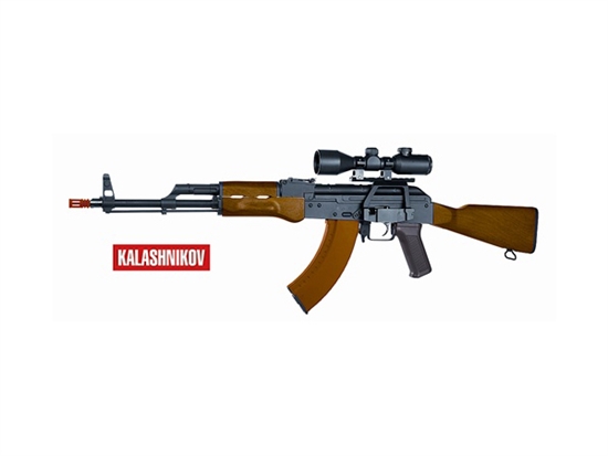 487 FPS! Kalashnikov AKM-47 Airsoft Rifle Full Metal Body - Scope Mount - Metal Gears and Gear Box Sku #: 120914