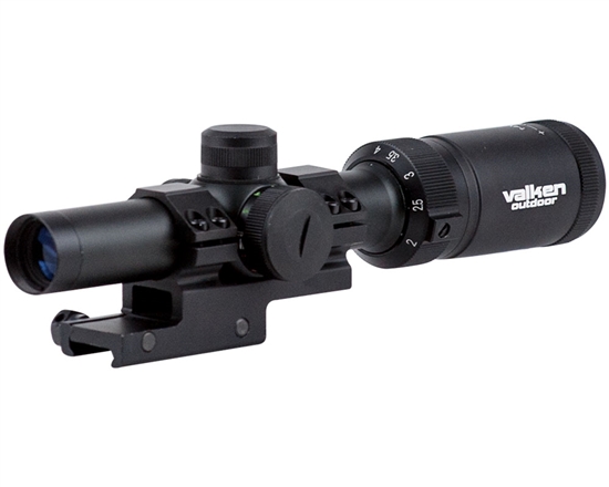 Valken Tactical 1-4x20 Mil-Dot Reticle Airsoft Sight w/Mount (73872)