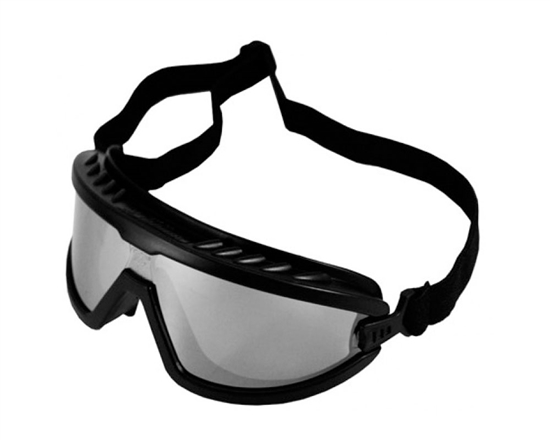 Safety Goggles - Black w/ Silver Mirrored Lens