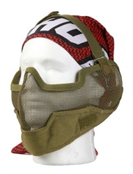 Bravo V2 Strike Metal Mesh Lower Face Mask w/ Ear Protection ( OD Green )