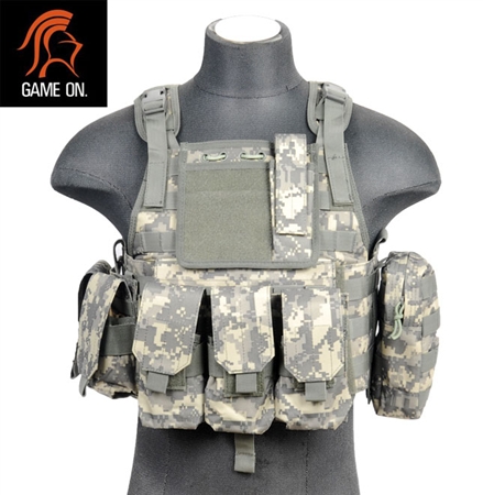 Lancer Tactical Molle Airsoft Tactical Assault Vest and Plate Carrier ( ACU )