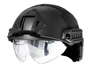 Lancer Tactical FAST Ballistic Type Helmet With Visor (Black)