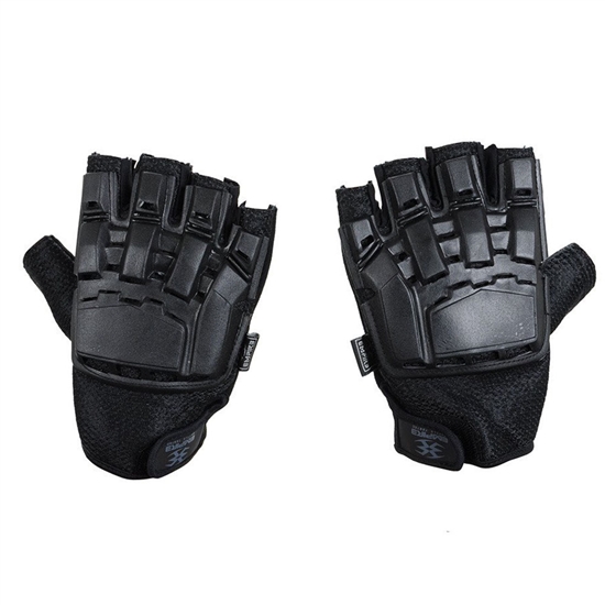 Empire Battle Tested Hard Back Fingerless Tactical Airsoft Gloves - Black