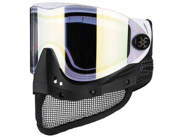 Empire Tactical E-Mesh Full Face Airsoft Mask - White w/ Gold Mirror Lens