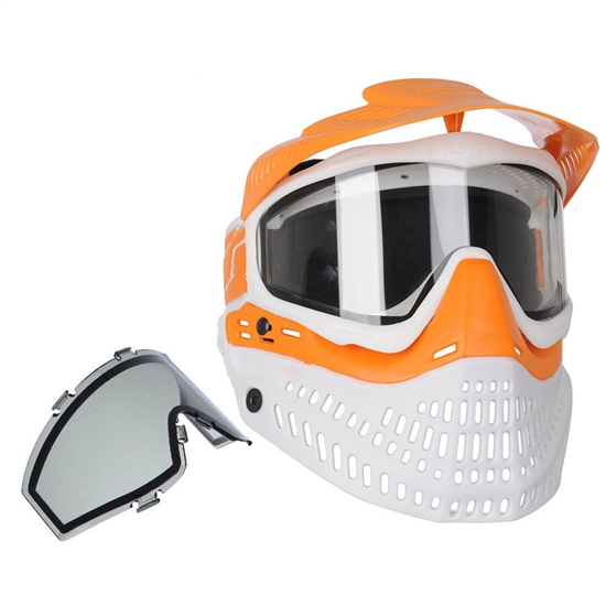 JT Tactical ProFlex Full Face Airsoft Mask w/ Thermal Lens - Orange/White