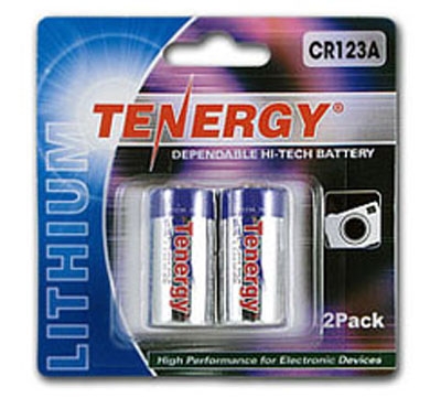 Tenergy CR123A Non-Rechargable Battery for Flashlights and Lasers ( 2 Pack )