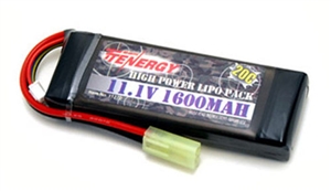 31270 Tenergy 11.1V 1600mAh 20c LiPo Brick Airsoft Battery