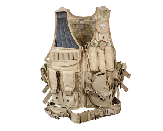 Valken Tactical Crossdraw Airsoft Vest (Adult) - Tan