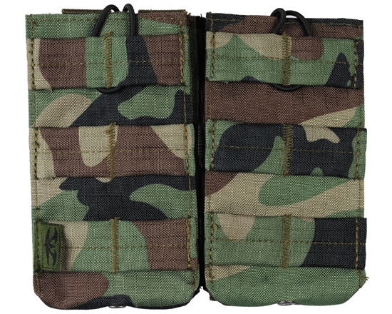 Valken Tactical Vest Accessory Pouch - Two Magazine AR Pouch (Woodland Camo)