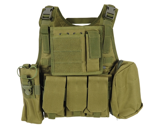 Defcon Gear 600D Commando V2 Chest Rig Airsoft Vest - Olive Drab