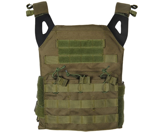 Defcon Gear Tactical Plate Carrier Airsoft Vest - Low Profile - Olive Drab