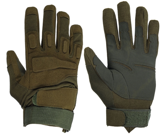 Warrior Airsoft Full Finger Padded Gloves - Olive