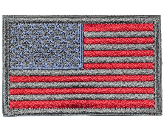 Warrior Airsoft Velcro Patch - US Flag - Grey/Red