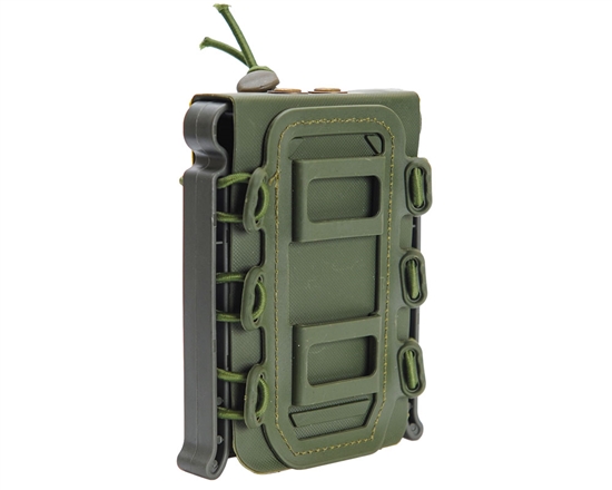 Warrior Tactical Vest Accessory Pouch - AR15 Single Magazine Molle Pull Down - Olive Drab