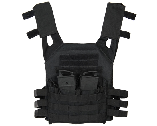 Warrior Tactical Plate Carrier Airsoft Vest - Low Profile - Black