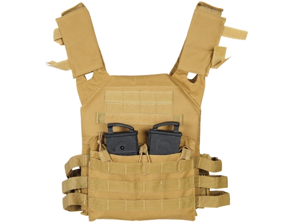 Warrior Tactical Plate Carrier Airsoft Vest - Low Profile - Coyote
