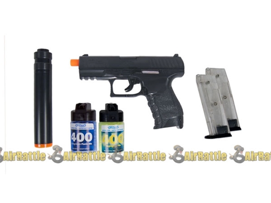 Walther PPQ Airsoft Pistol Special Operations Combat Kit w/ Mock Suppressor By Umarex