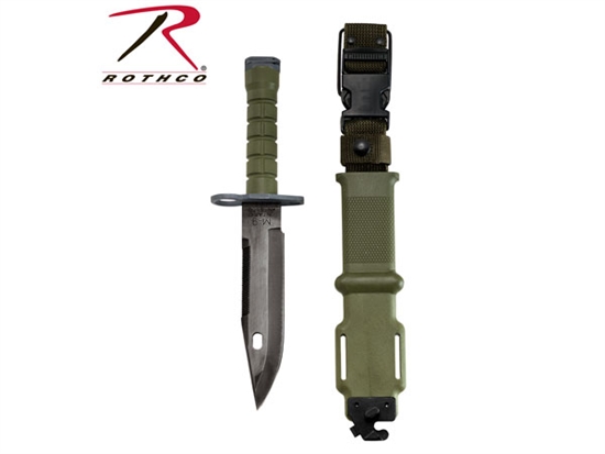 3134 Rothco Genuine G.I. M-9 Bayonet Knife And Scabbard OD Green / Black