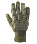 48573 V-Tac Full Finger Polymer Armored Tactical Gloves OD Green Medium