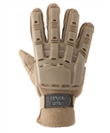 48634 V-Tac Full Finger Polymer Armored Tactical Gloves Tan X-Large