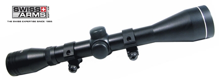 63862 Swiss Arms 4x40 Fixed Power Rifle Scope With Rings & Lens Covers