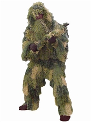 Youth (Children's) 4 PC Ghillie Suit Woodland Camo Use for Airsoft Snipers - Gun Cover Included
