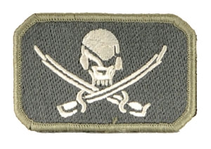 Lancer Tactical Grey Pirate Skull Patch