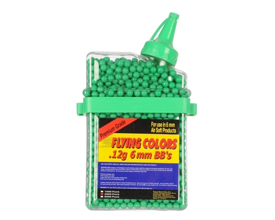 Flying Colors .12g Airsoft BB's - 2,000 Rounds - Green