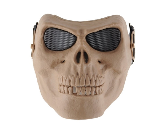 Skull Mask w/ Mesh Eye Covers - Tan